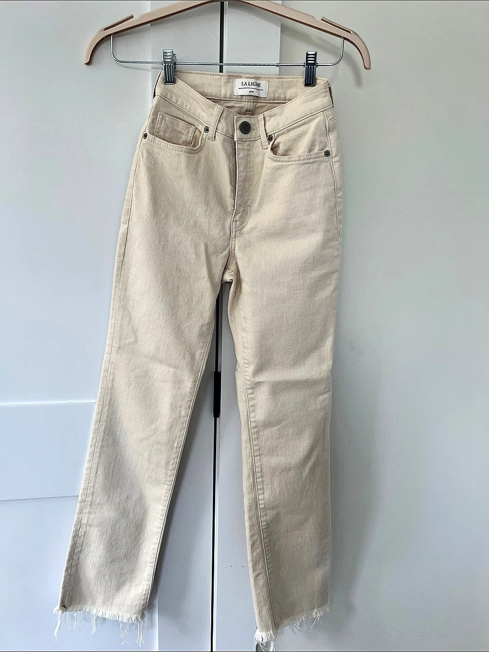 La Ligne Mid-Rise Jean Beige Waist 23